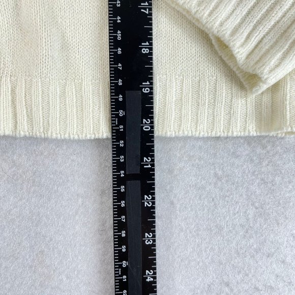 Vintage Unbranded Womens Ivory Cream Long Sleeve Pearl Button Cardigan Sweater - Picture 7 of 11